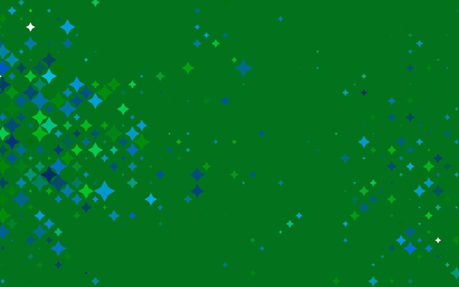 textura de vector azul claro, verde con hermosas estrellas.