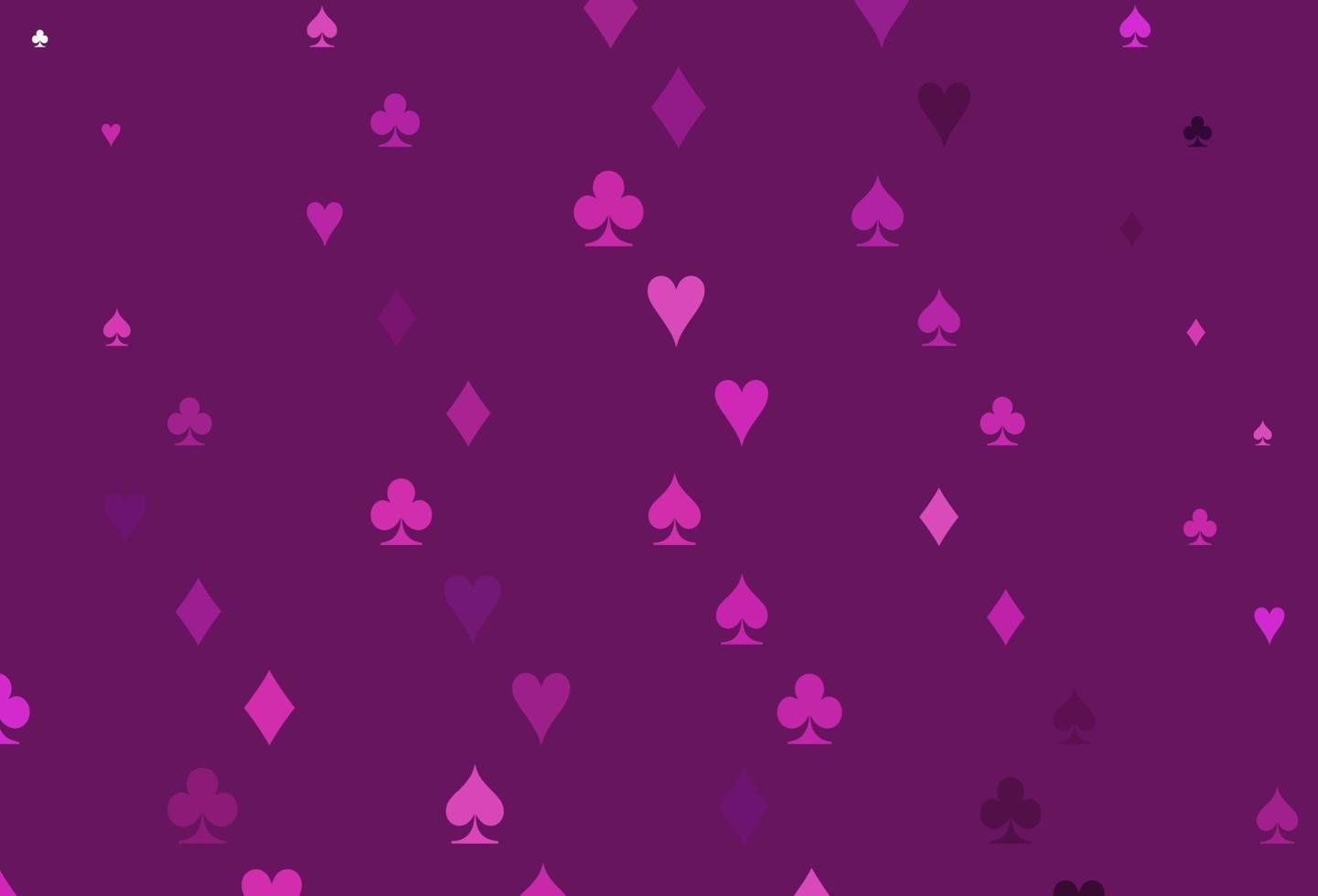 plantilla de vector rosa claro con símbolos de póquer.