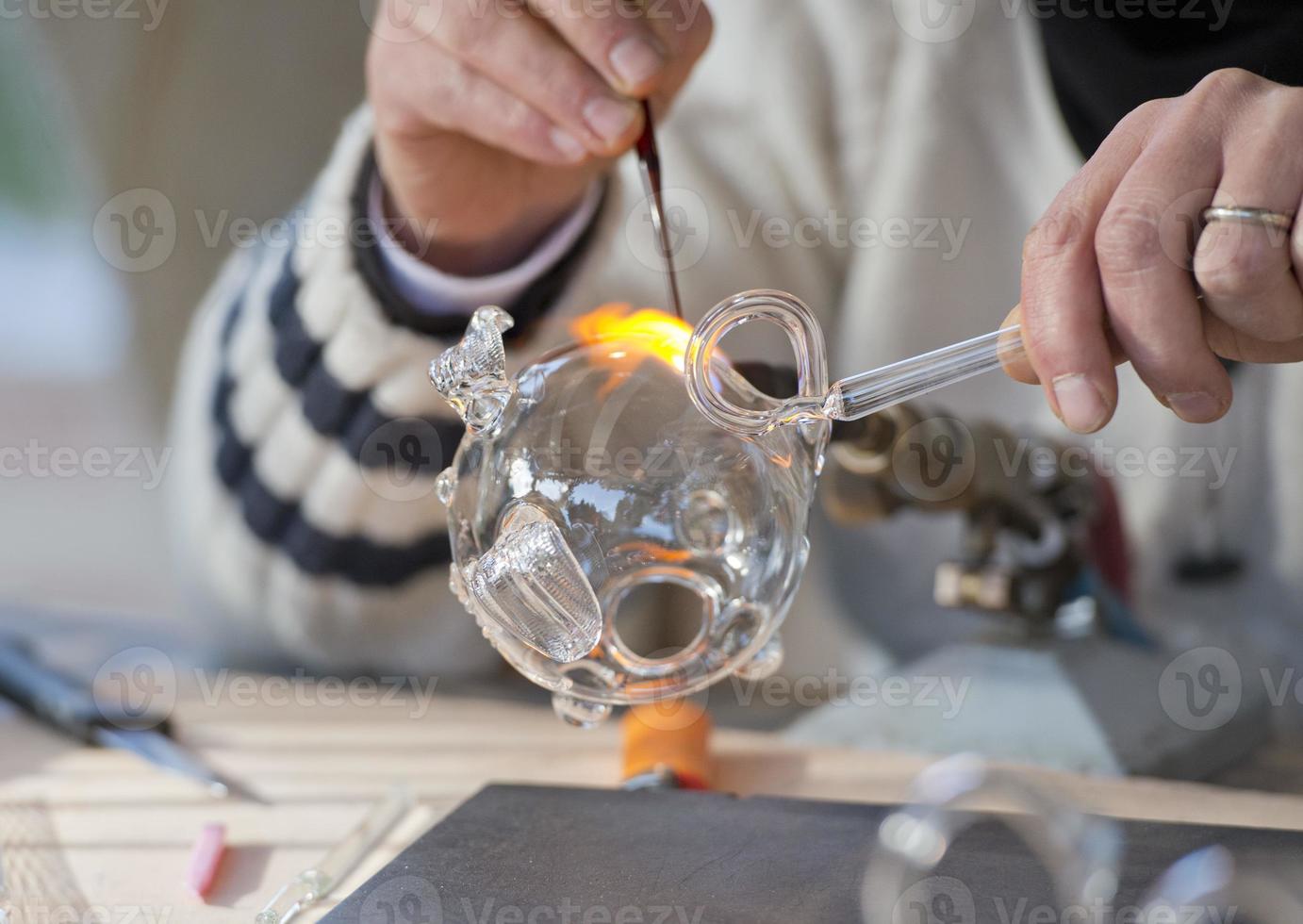 glass working hands photo