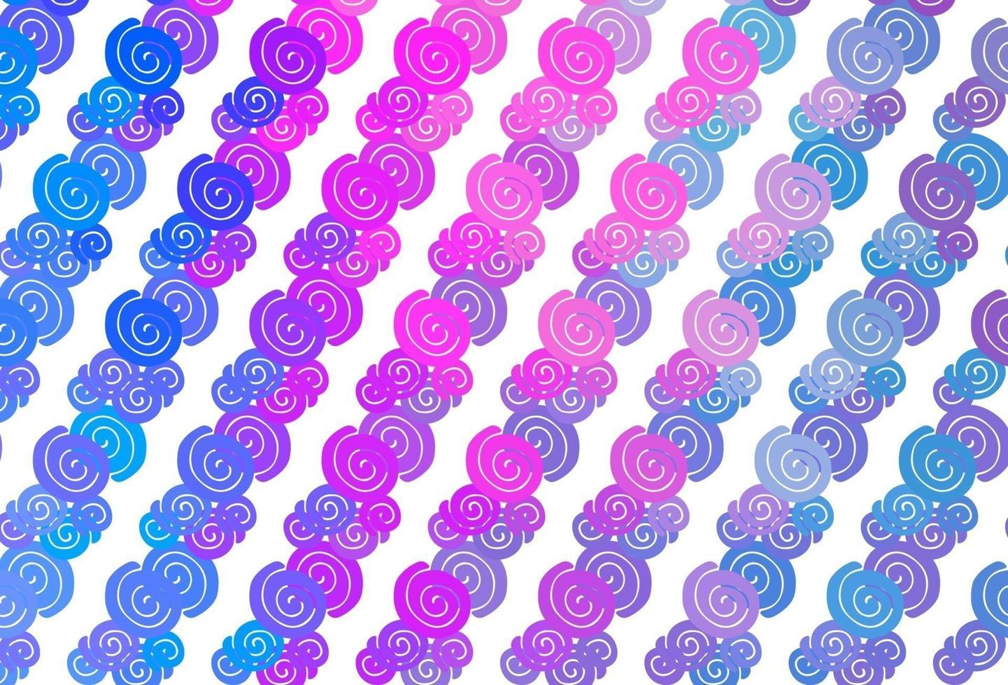 plantilla de vector de color rosa claro, azul con formas de burbujas.