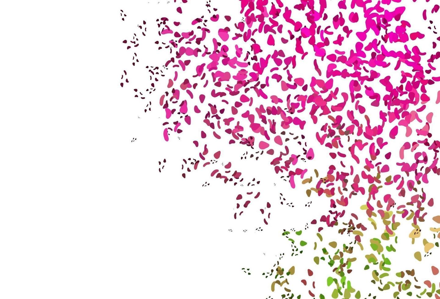 Light Pink, Green vector background with abstract forms.
