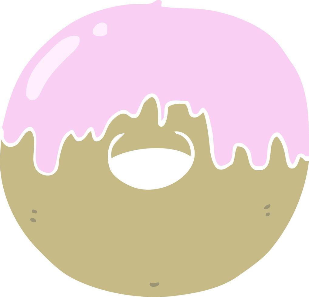 donut de dibujos animados de estilo de color plano vector