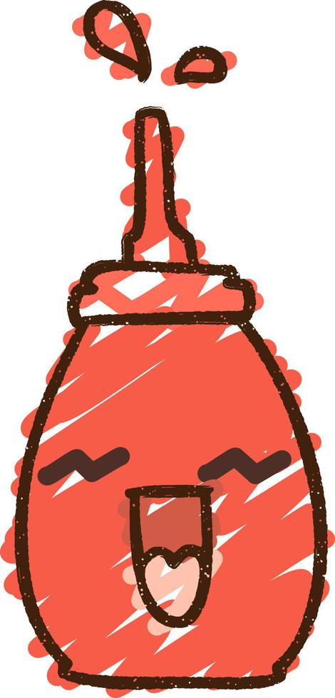 Ketchup Bottle Chalk Drawing vector