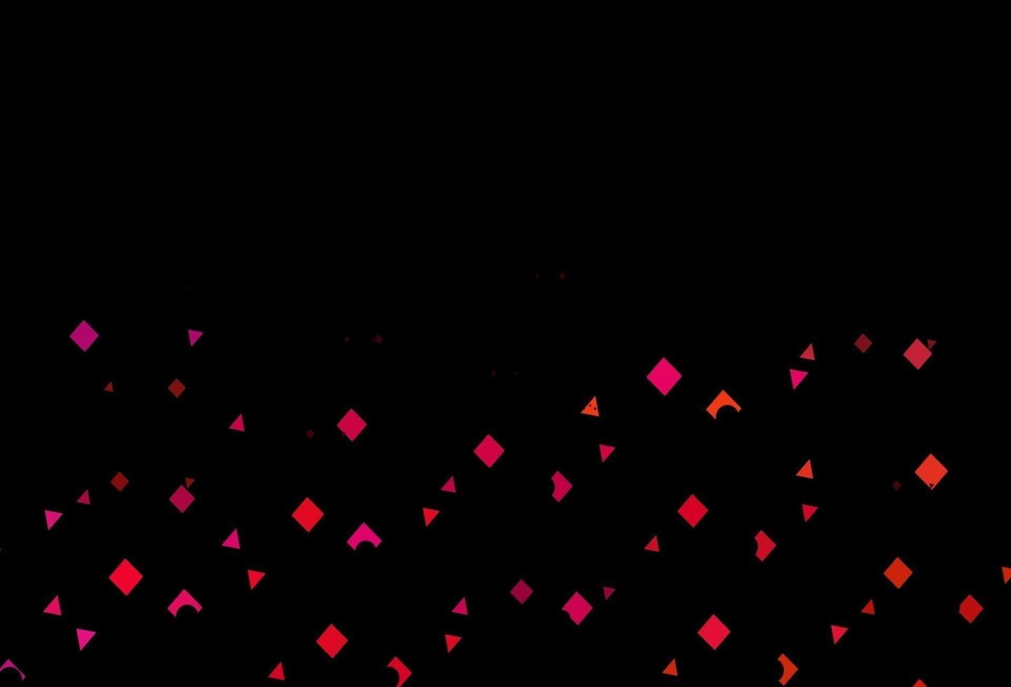 Dark pink, yellow vector template with crystals, circles, squares.