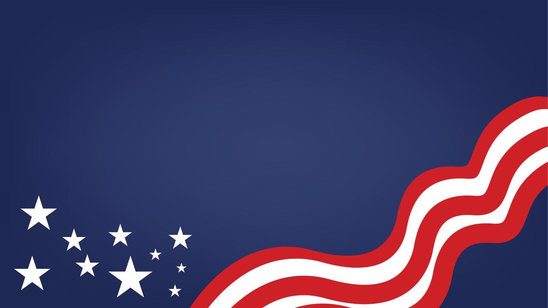 American flag and stars background illustration vector. vector