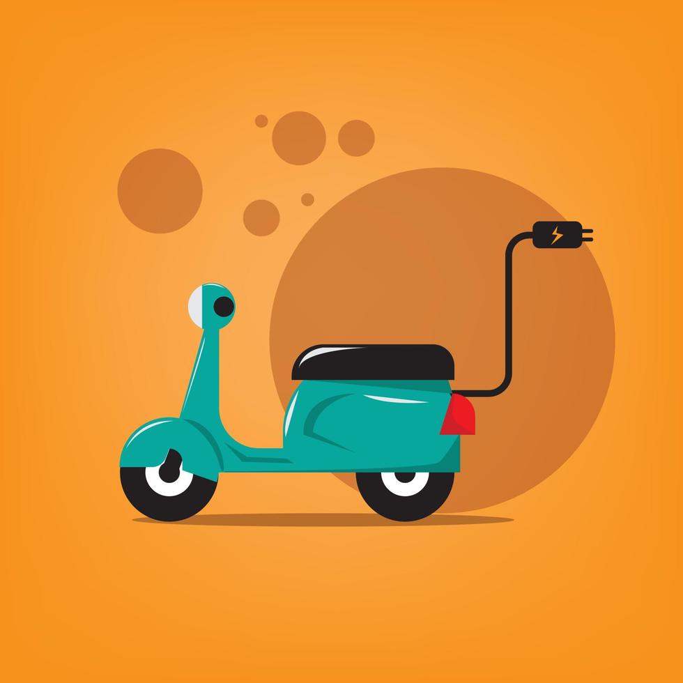 Vector illustration of electric scooter. future vehicle design concept.