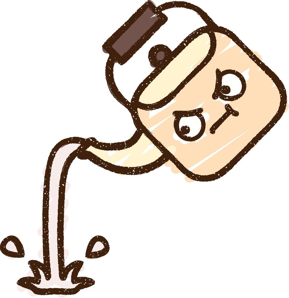 Pouring Kettle Chalk Drawing vector