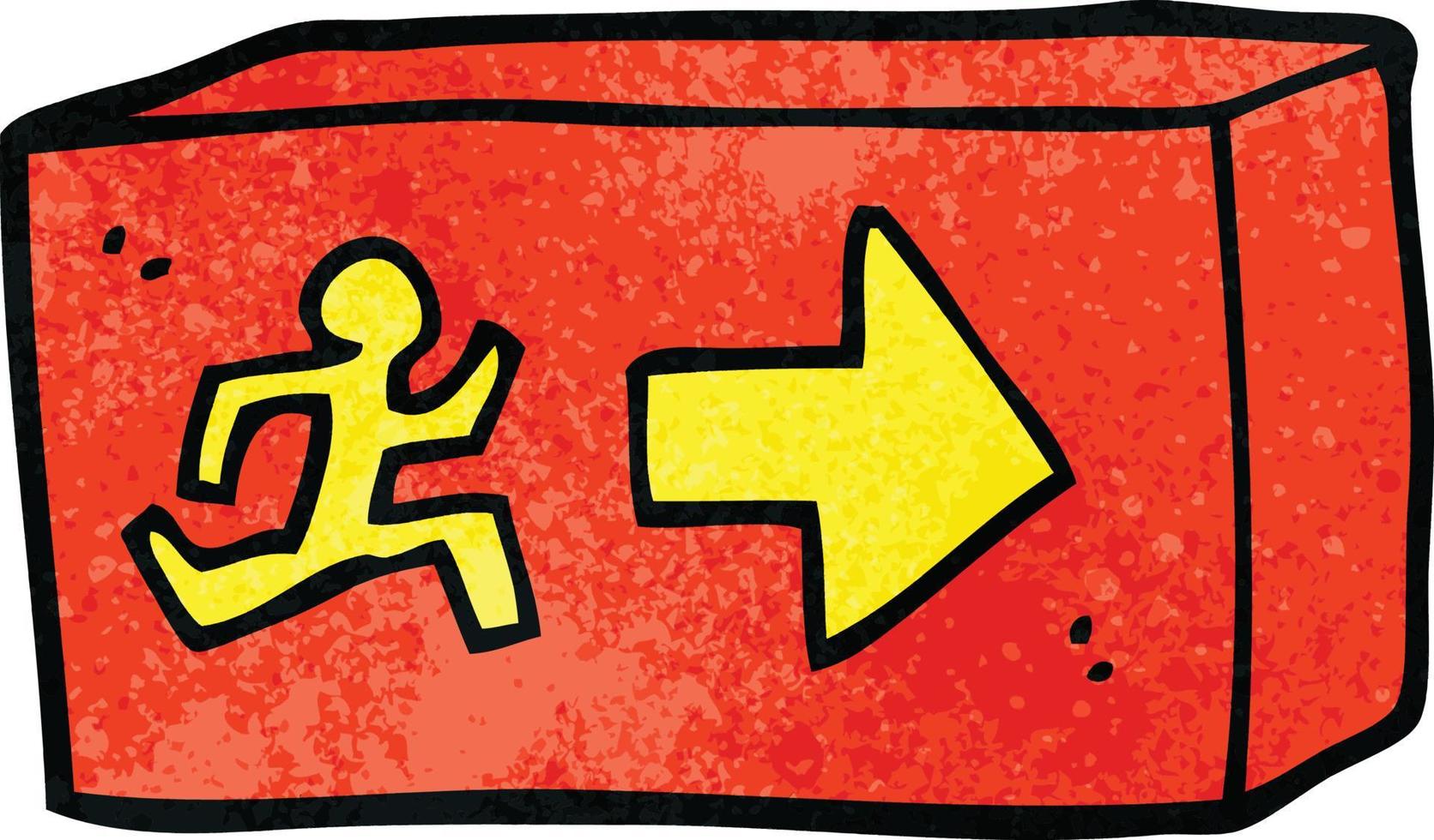 cartoon doodle exit sign vector