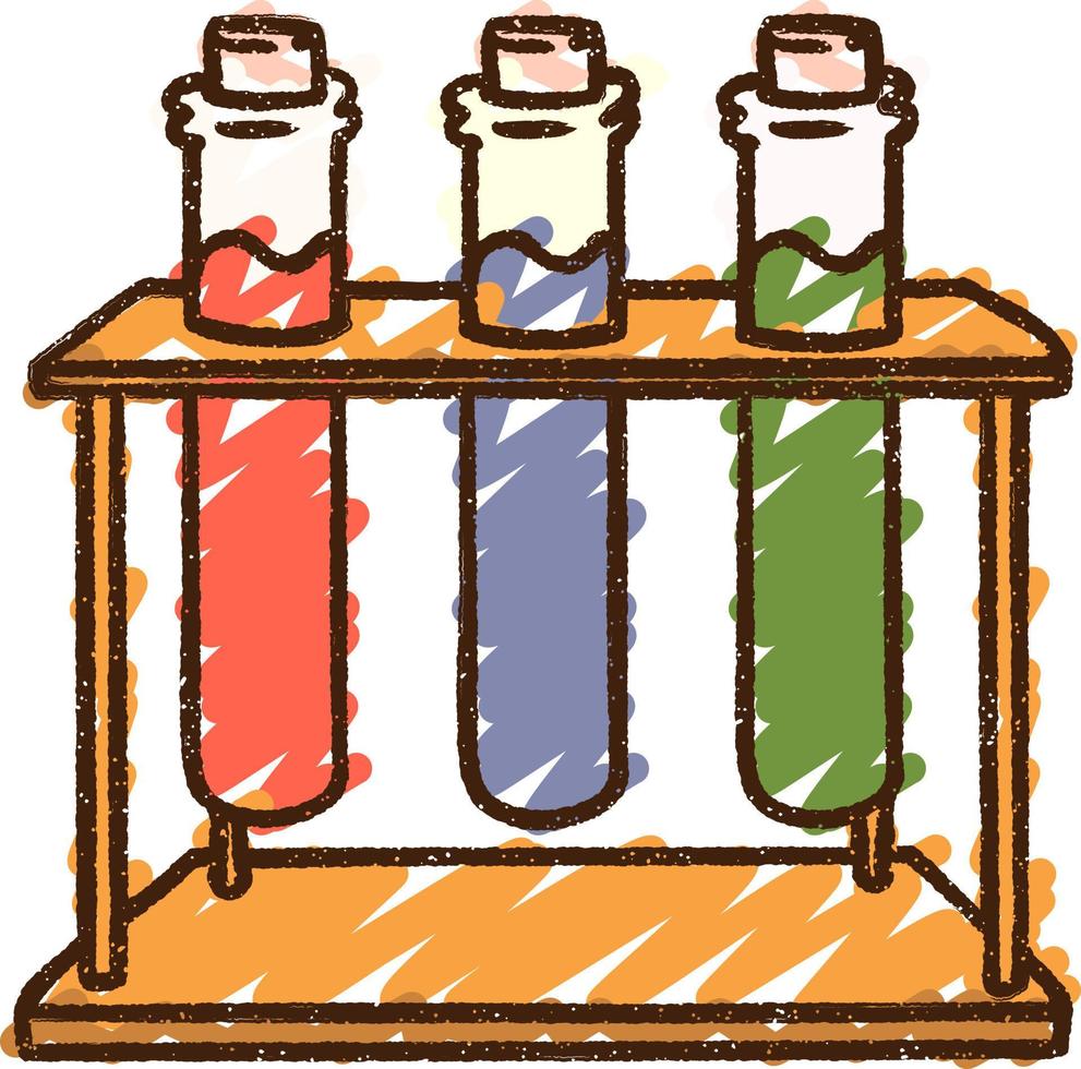 Test Tubes Chalk Drawing vector