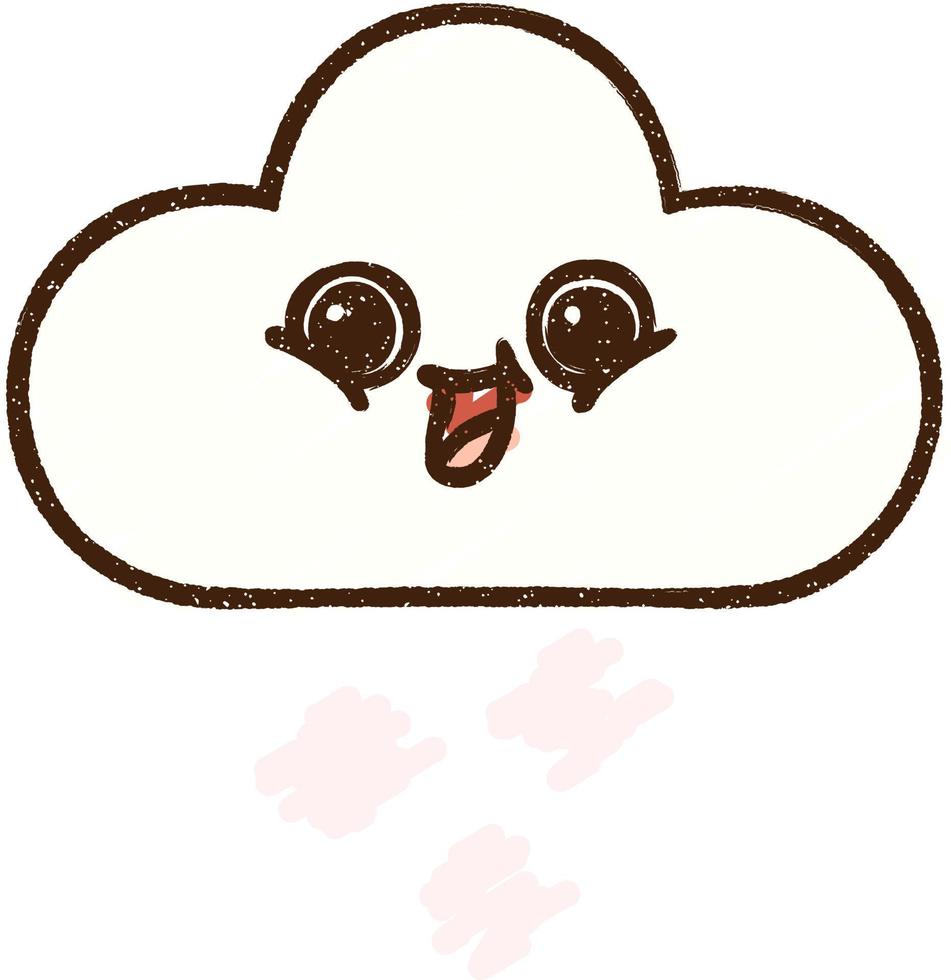 Drifting Cloud Chalk Drawing vector