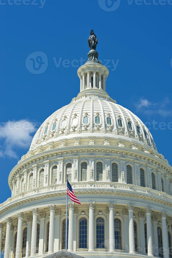 Washington DC Capital on deep blue sky background photo