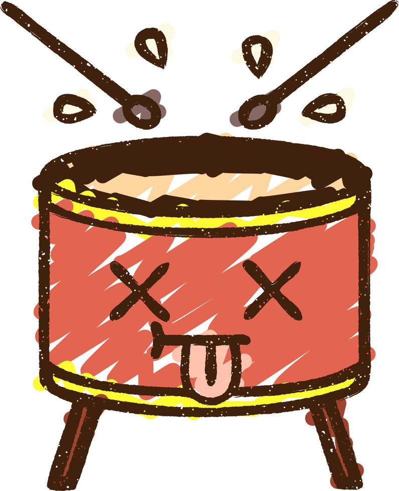 Beaten Drum Chalk Drawing vector