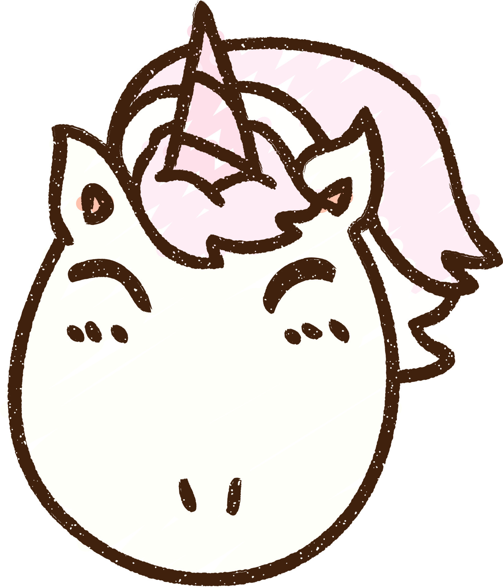 Unicorn Face Chalk Drawing 12219431 Vector Art at Vecteezy