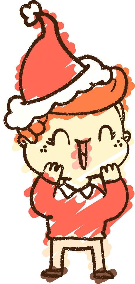 Christmas Boy Chalk Drawing vector