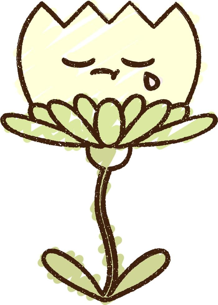 Flower Crying Chalk Drawing vector