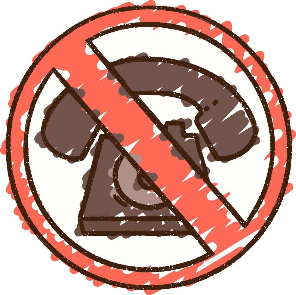 No Calls Chalk Drawing vector