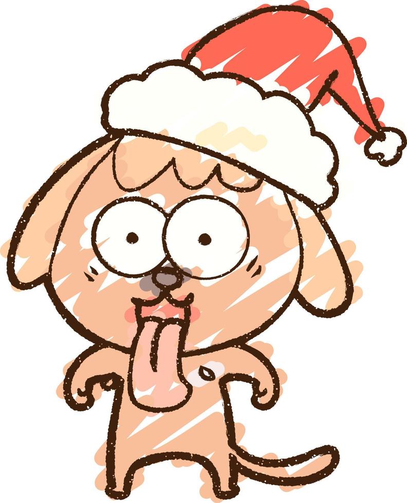 Christmas Puppy Chalk Drawing vector