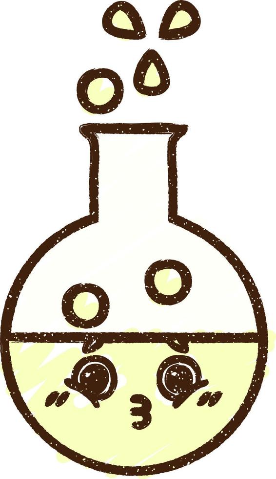 Bubbling Chemicals Chalk Drawing vector