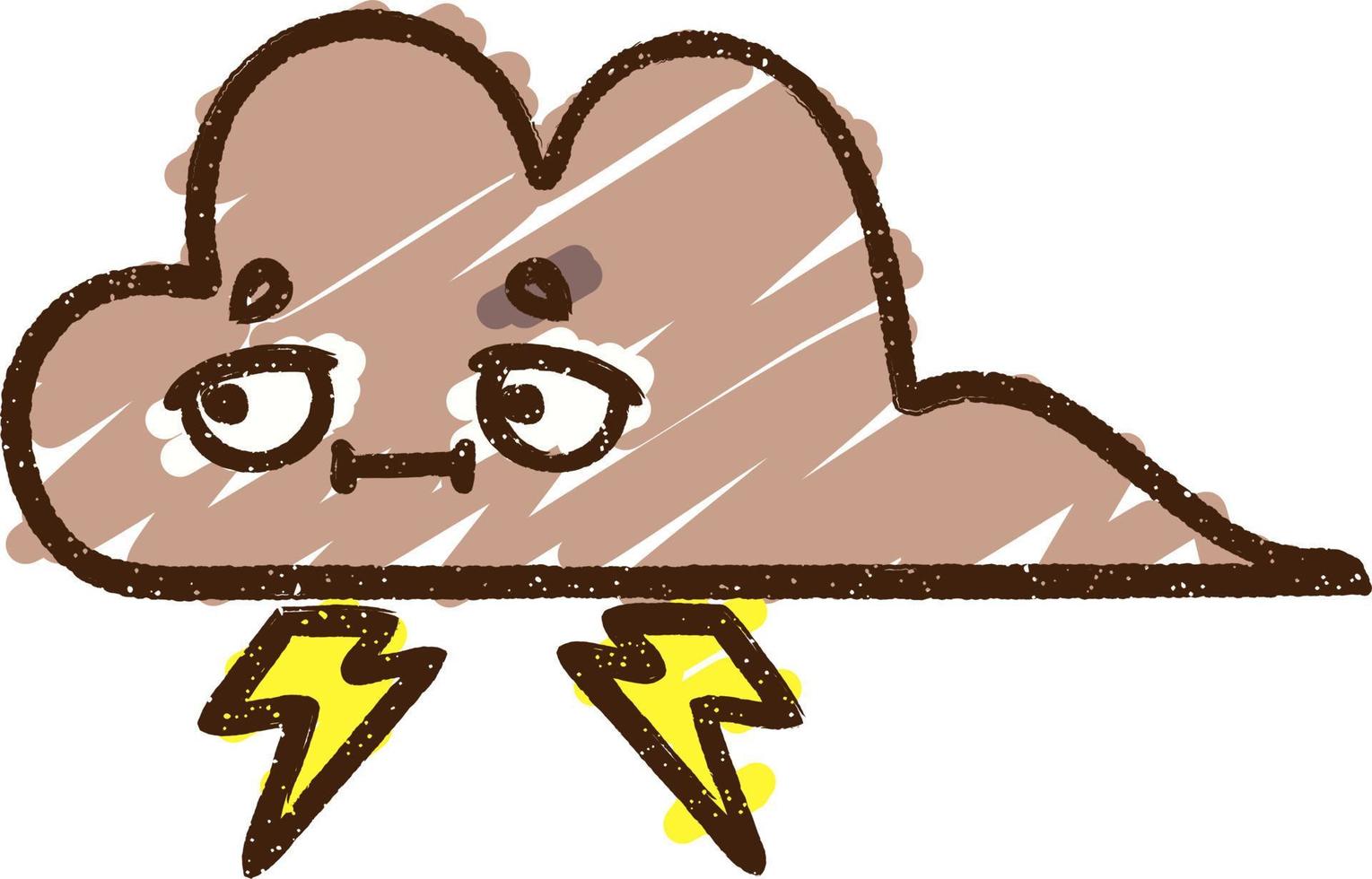 dibujo de tiza de nube de tormenta vector