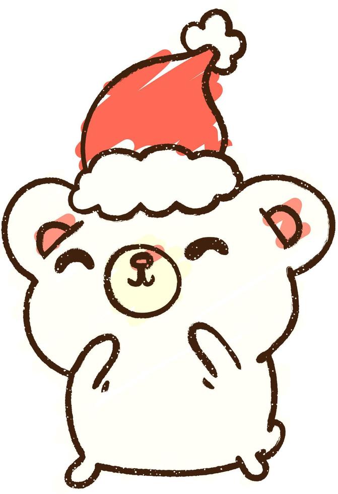 Christmas Bear Chalk Drawing vector