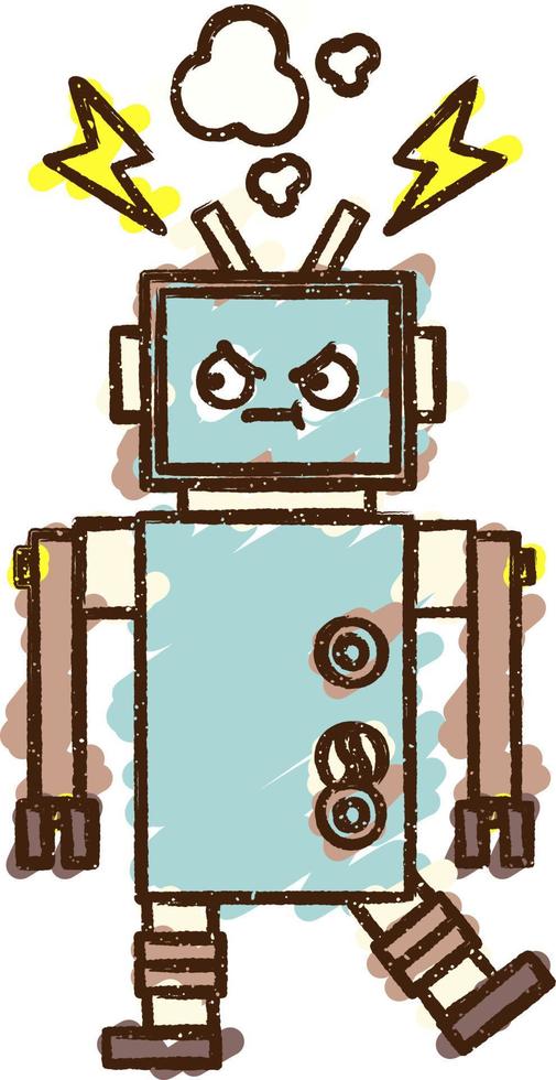 Robot Chalk Drawing vector