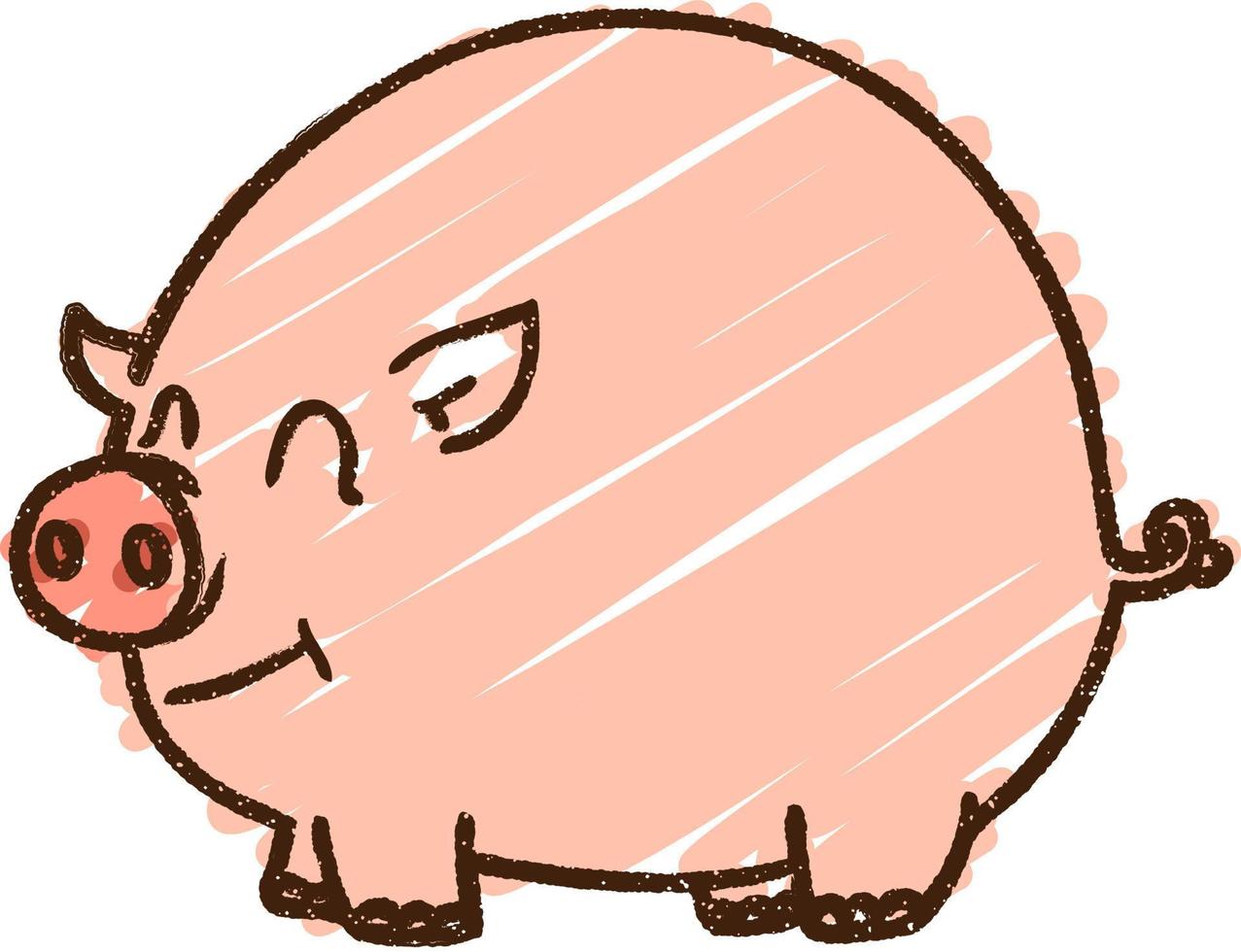 dibujo de tiza de cerdo vector