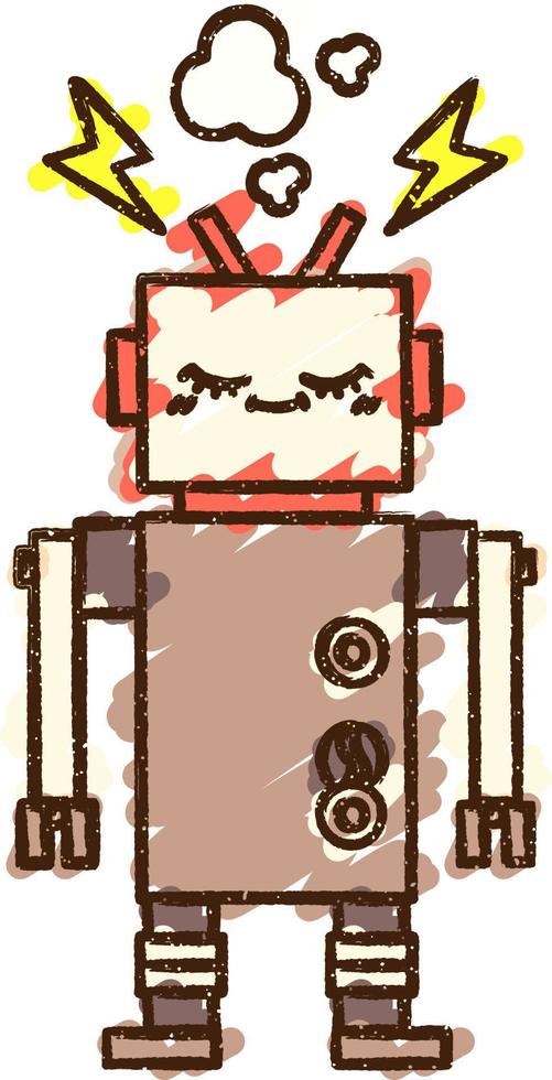 Robot Chalk Drawing vector