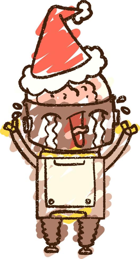 Christmas Cyborg Chalk Drawing vector
