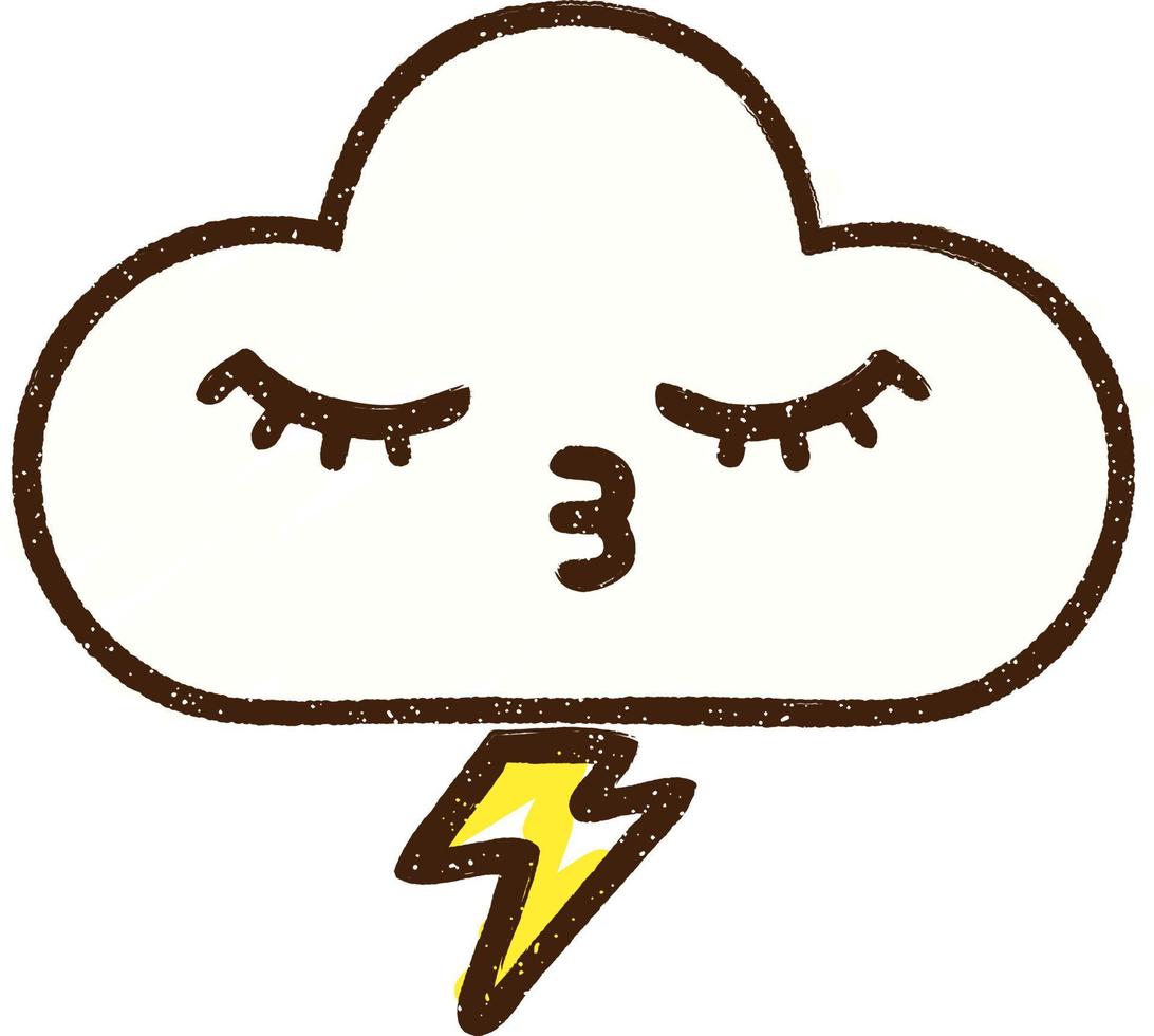 Cloud Drifting Chalk Drawing vector