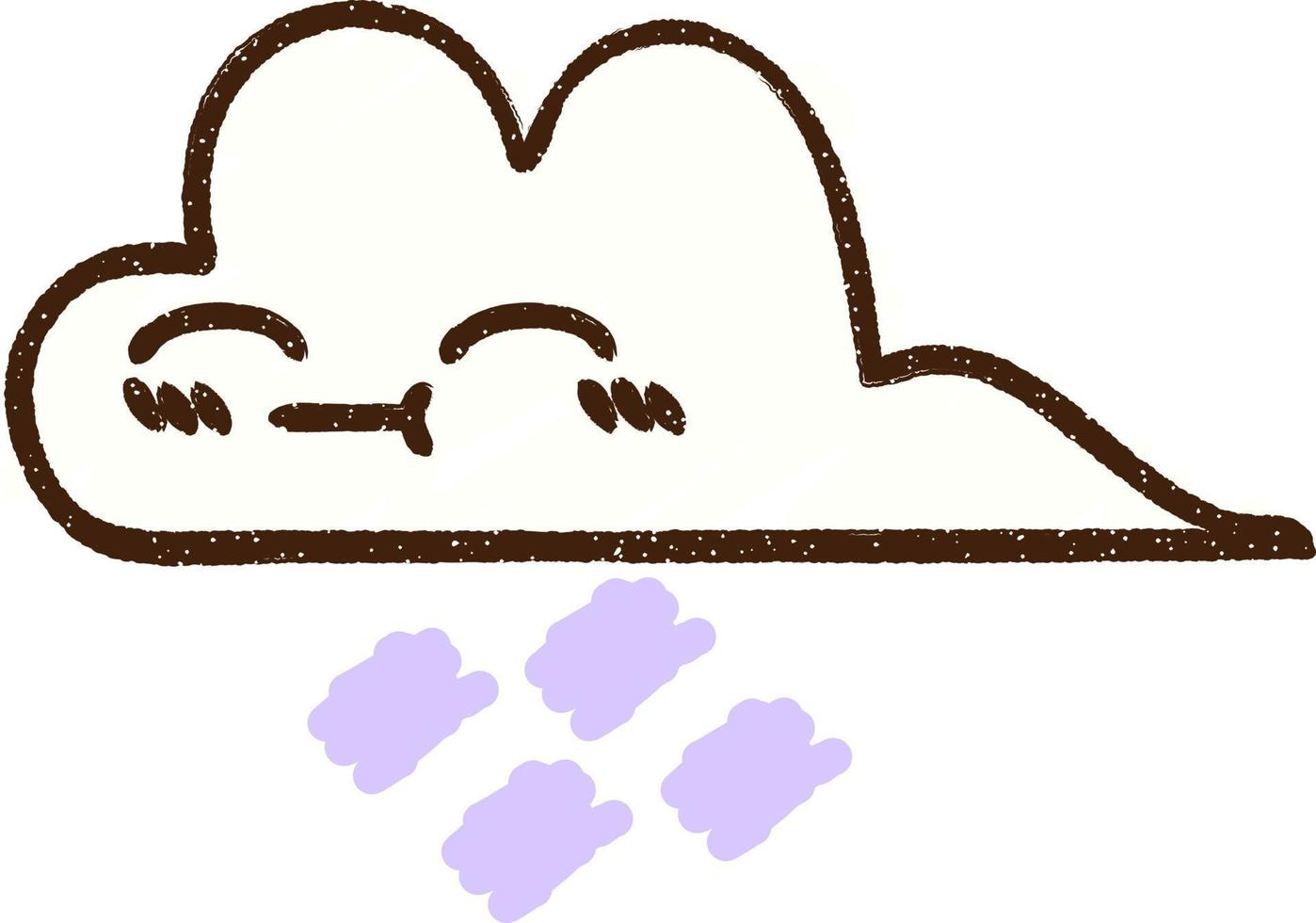 Cloud Drifting Chalk Drawing vector