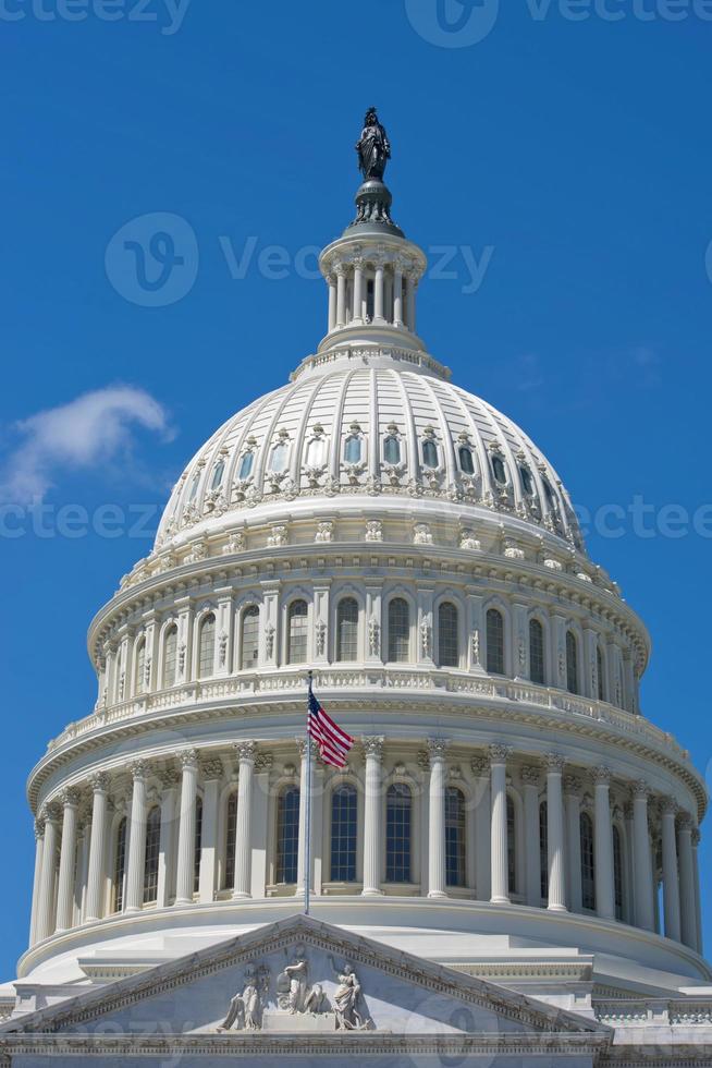Washington DC Capital on deep blue sky background photo