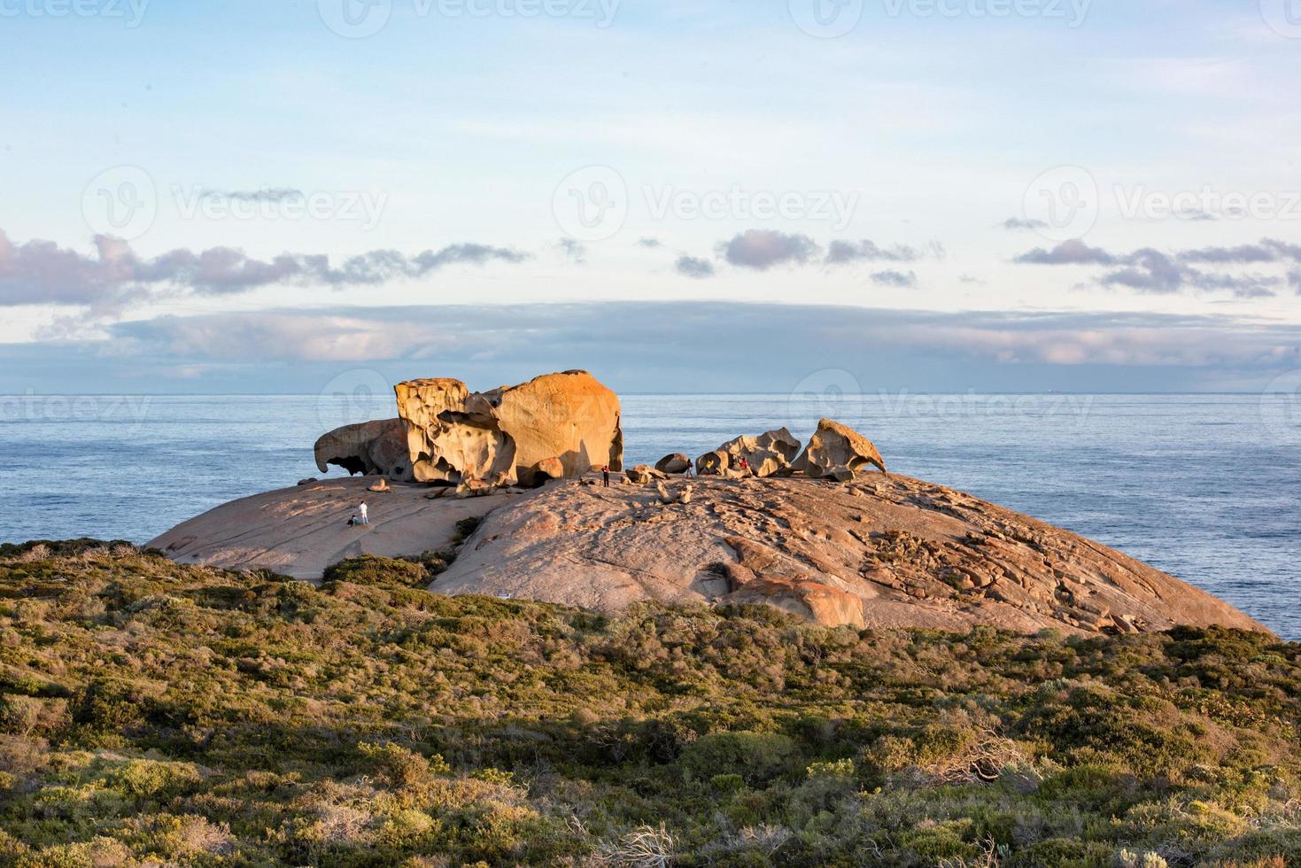 remarcable rocks in south kangaroo island at sunset photo