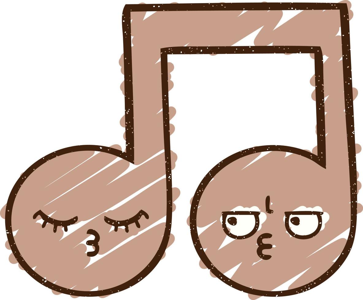Musical Notes Chalk Drawing vector