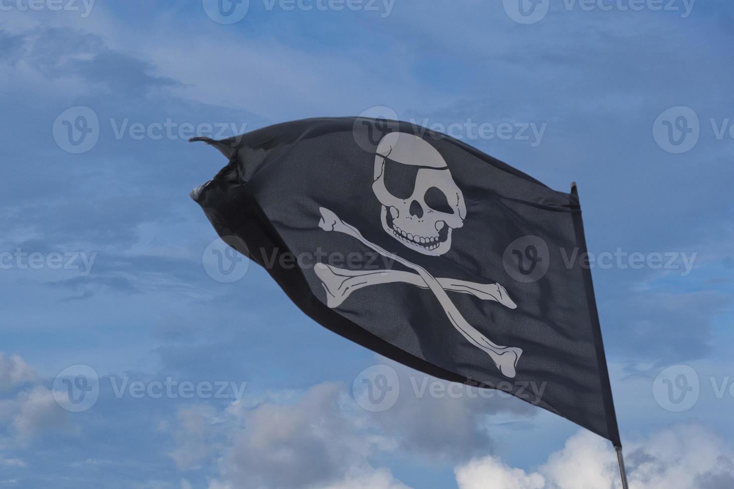 waving pirate flag jolly roger photo