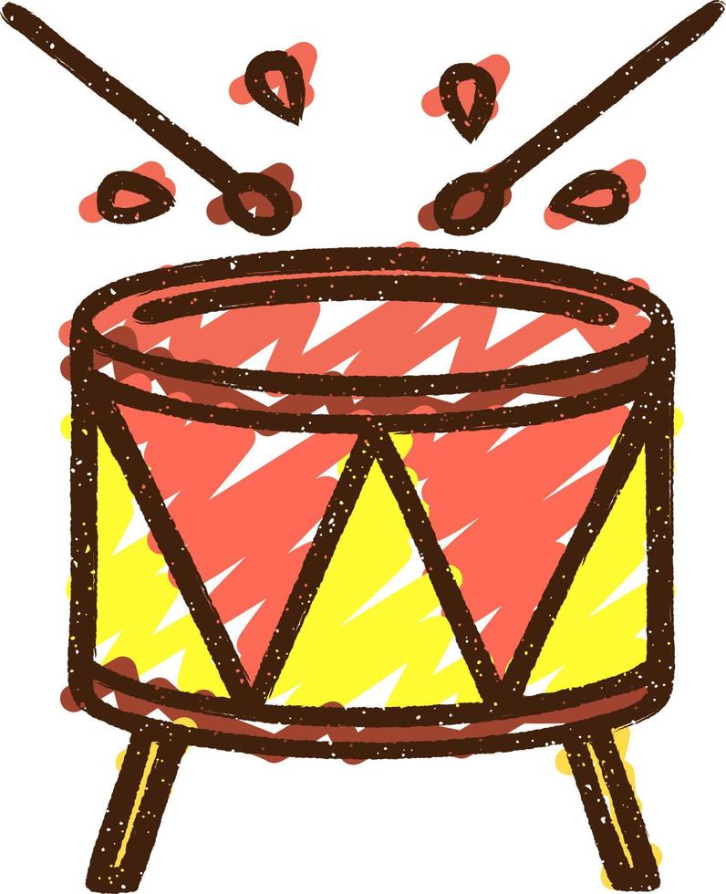 Beating Drum Chalk Drawing vector