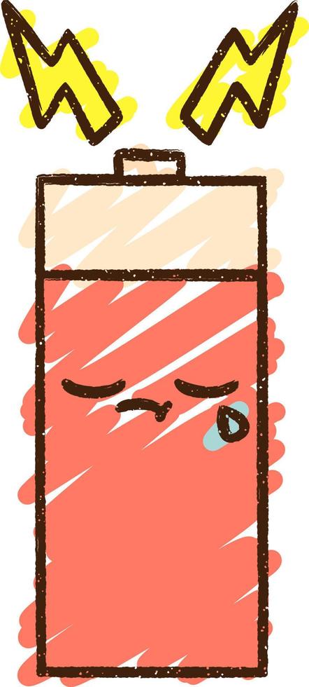 Electric Battery Chalk Drawing vector