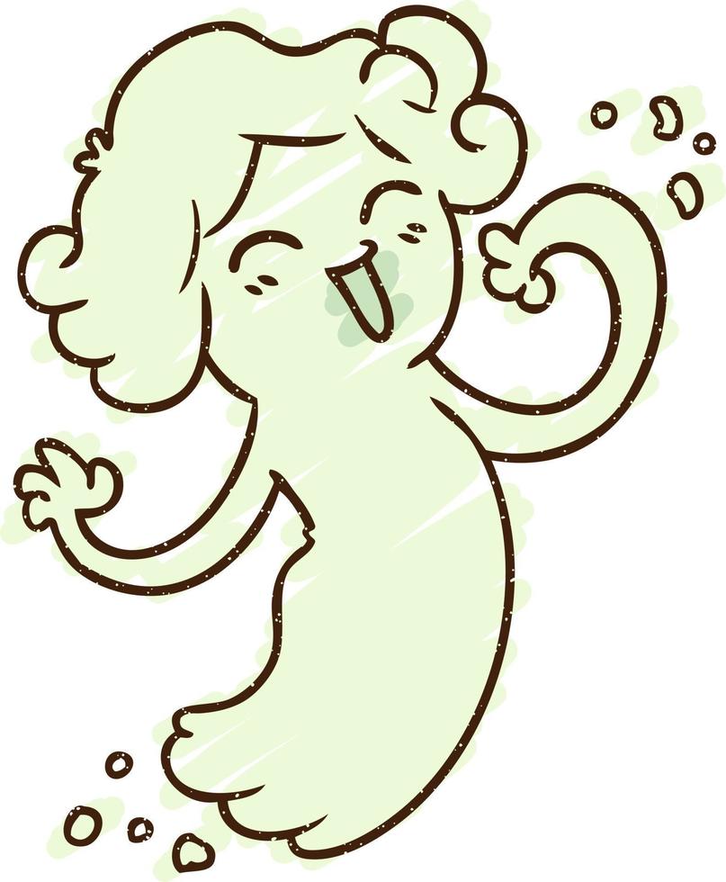 Floating Ghost Chalk Drawing vector