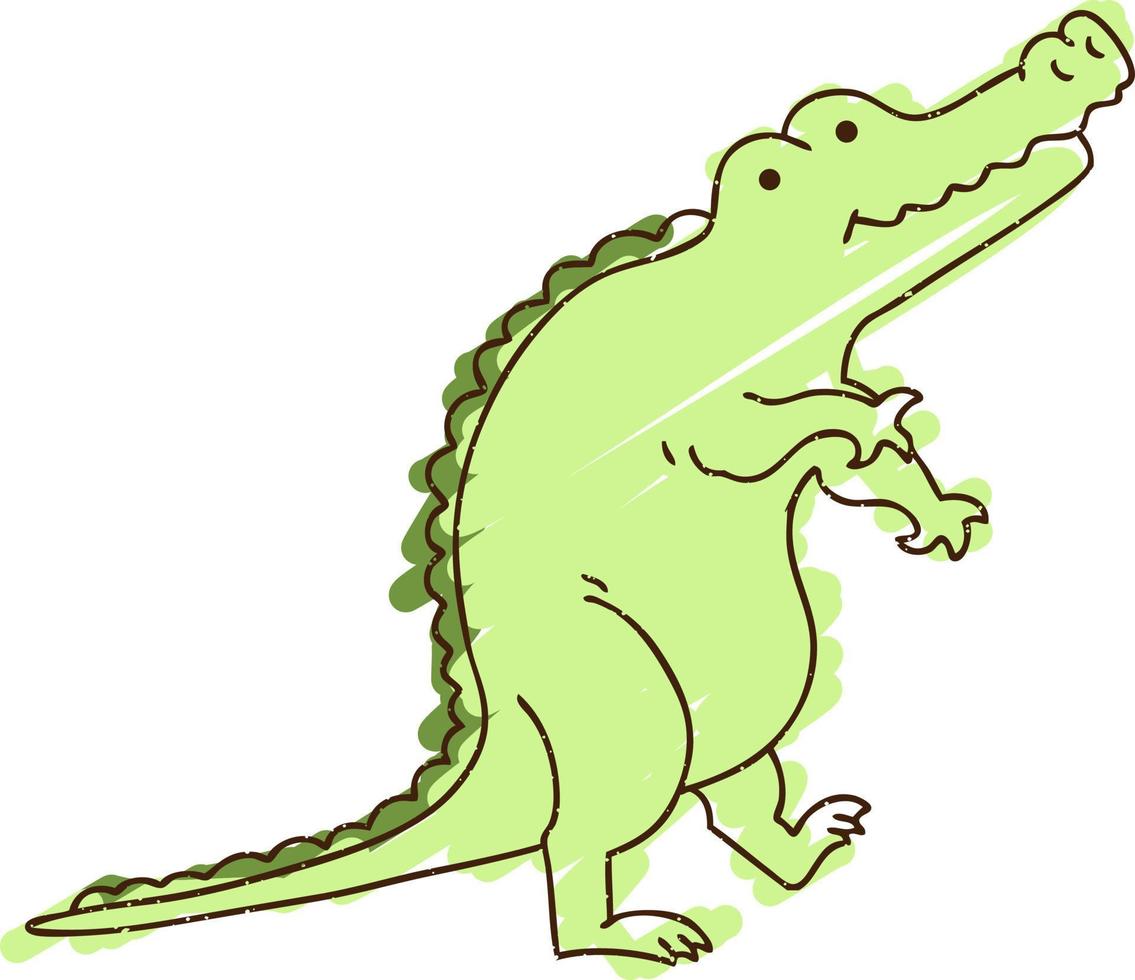 Happy Alligator Chalk Drawing vector