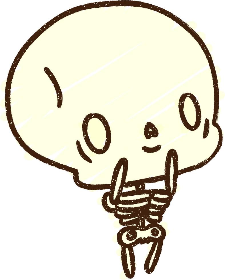 lindo dibujo de tiza de esqueleto vector
