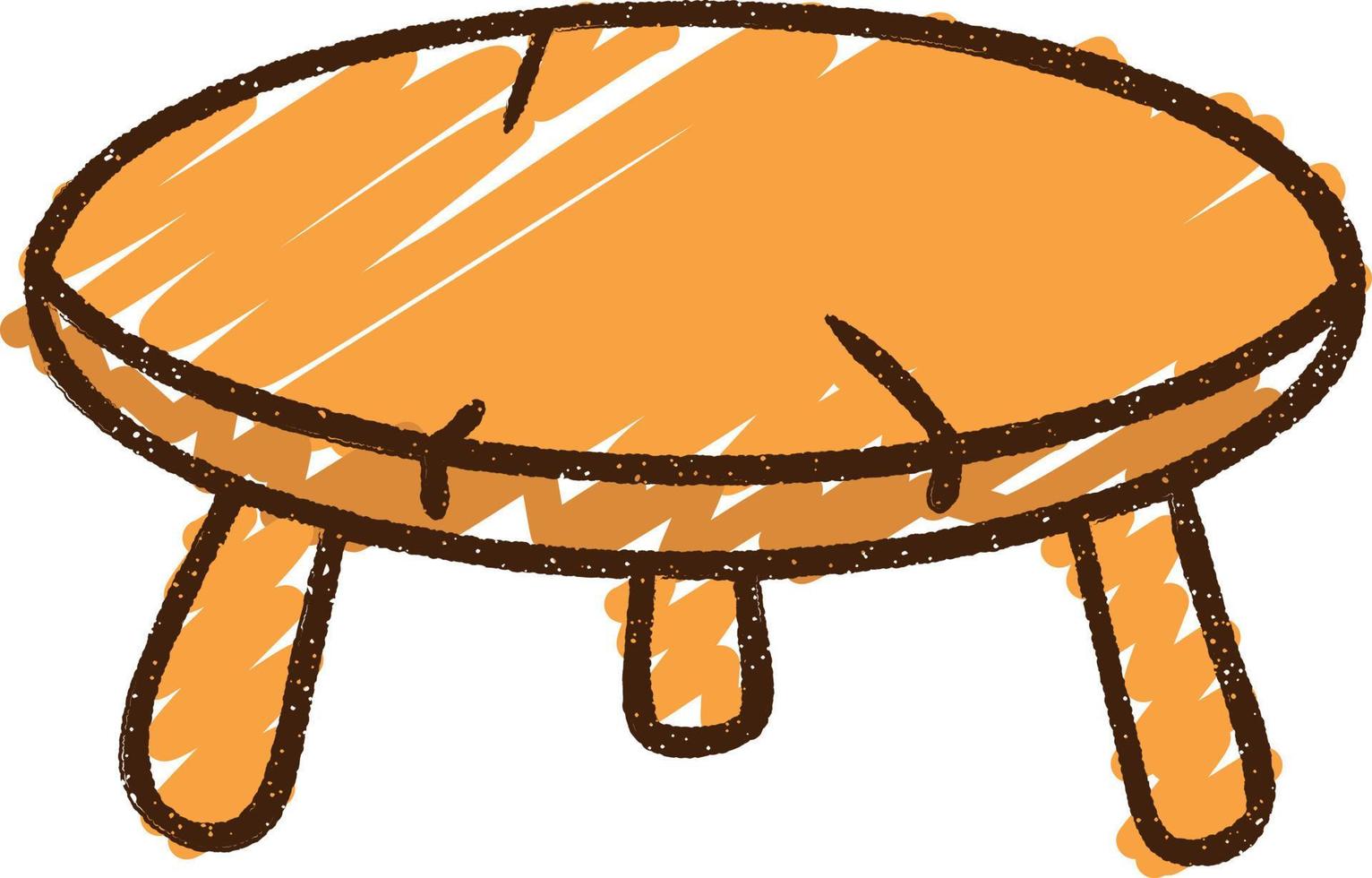 Round Table Chalk Drawing vector