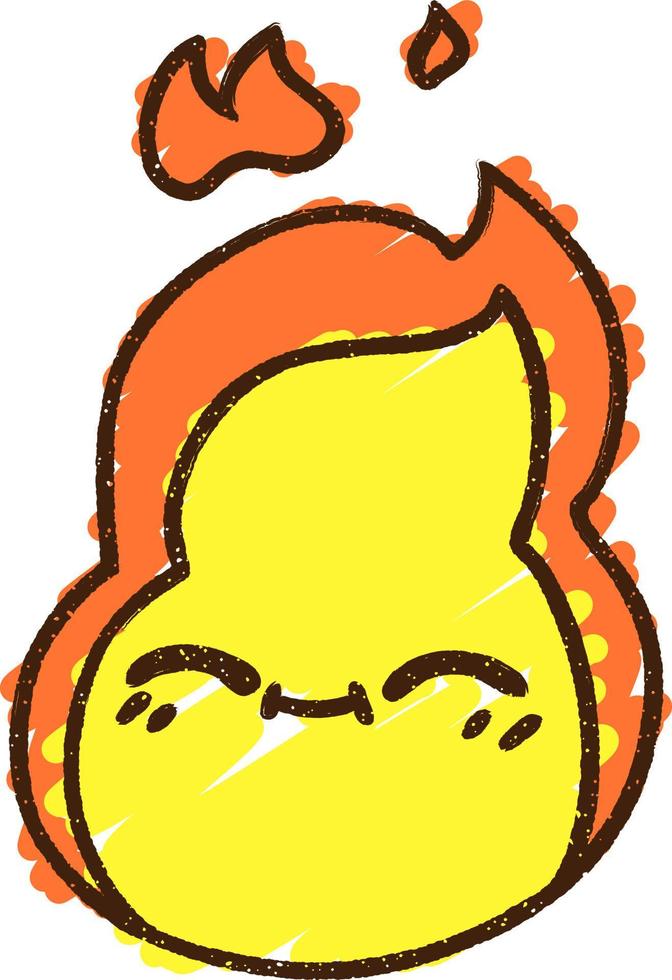 Happy Flame Chalk Drawing vector