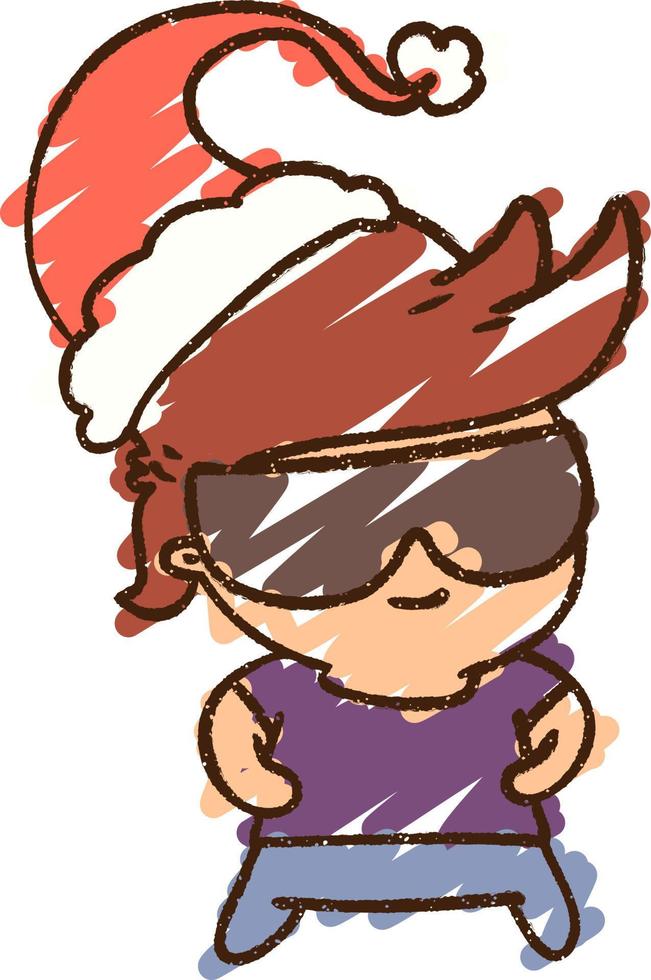 Sunglasses Dude Chalk Drawing vector