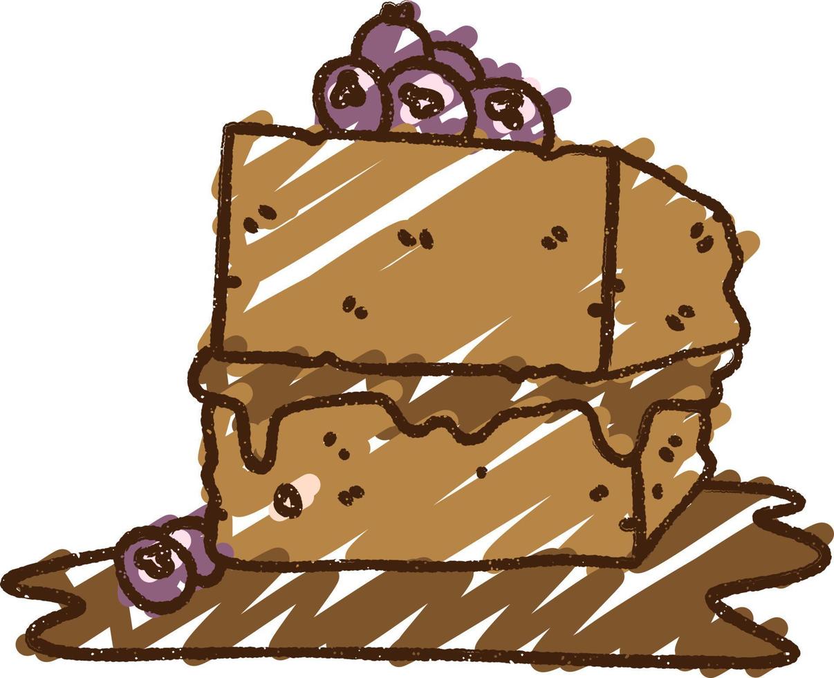 Chocolate Cake Chalk Drawing vector