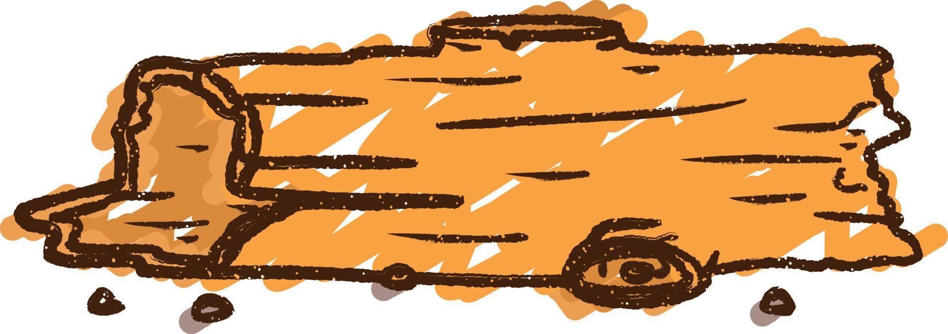 Old Log Chalk Drawing vector