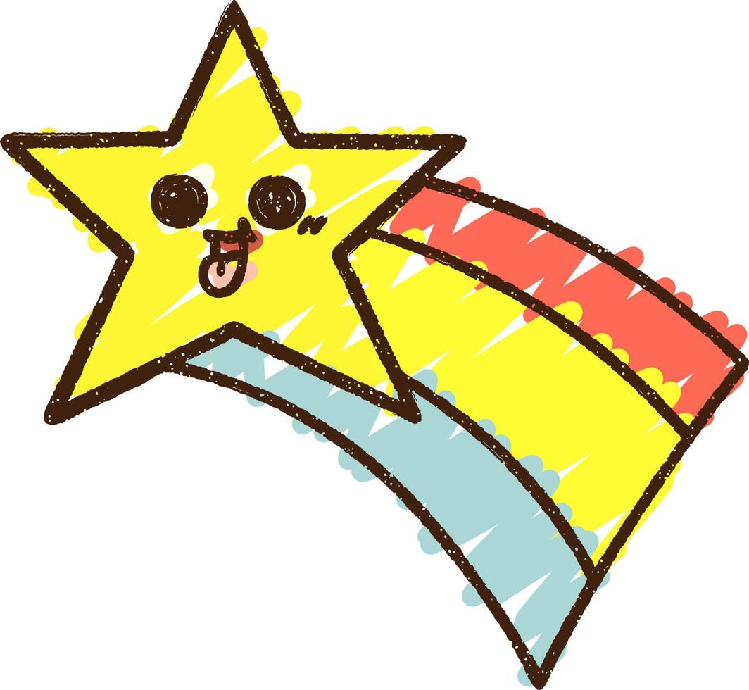 Shooting Star Chalk Drawing vector