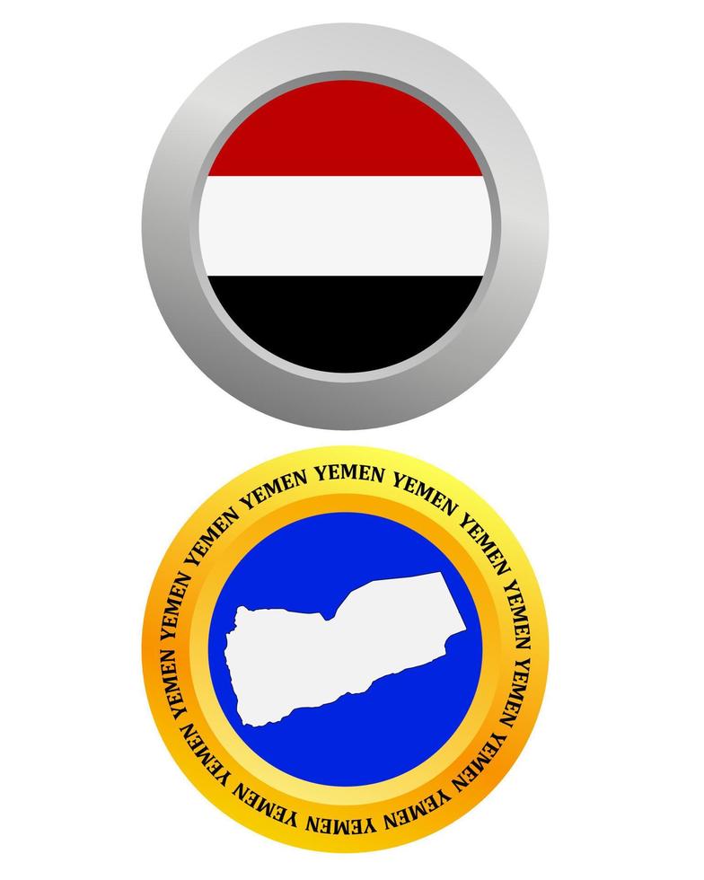 button as a symbol YEMEN flag and map on a white background vector