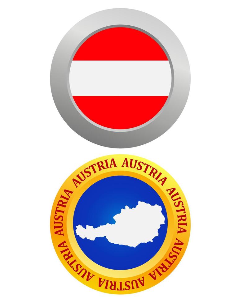 button as a symbol of Austria flag and map on a white background vector