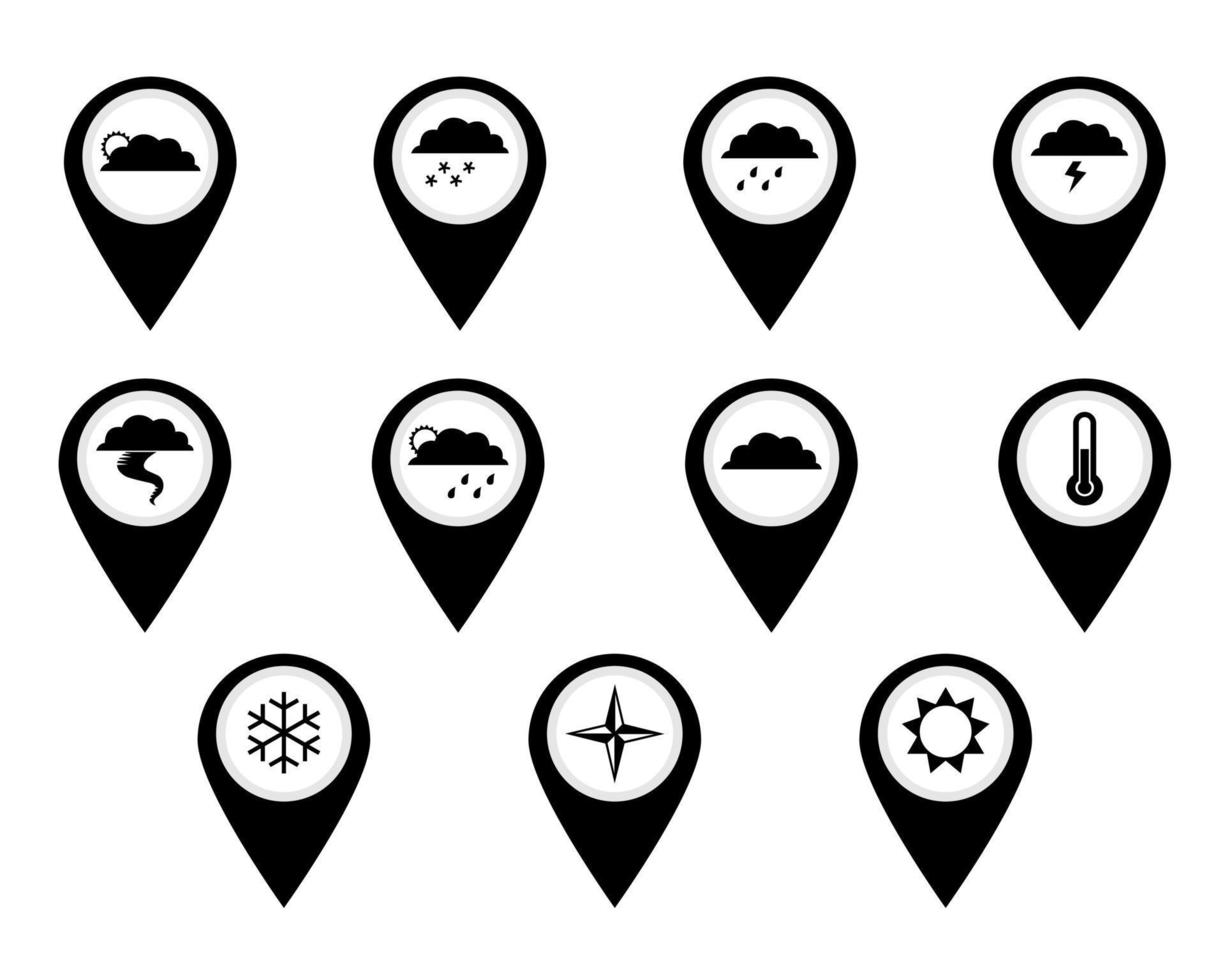 diferentes signos de un centro hidrometeorológico sobre un fondo blanco vector