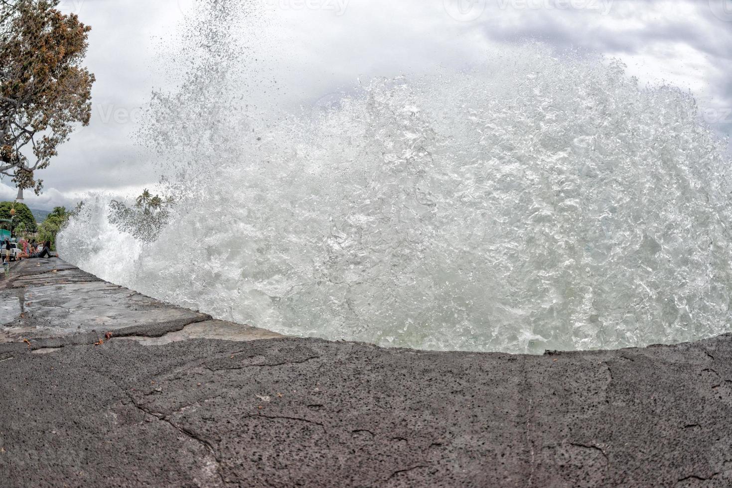 kona harbor sea waves in big island photo