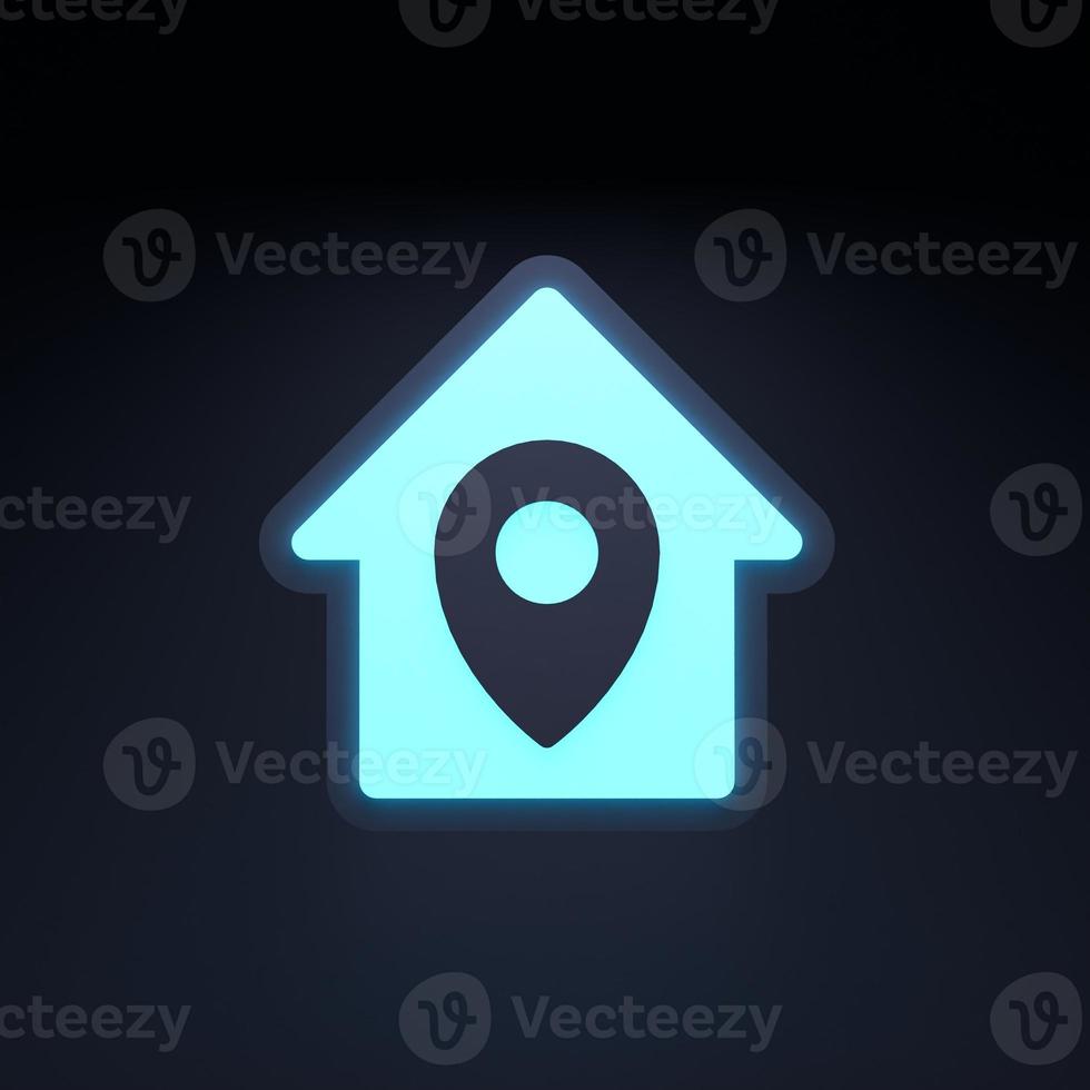 Home geolocation tag icon. 3d render illustration. photo